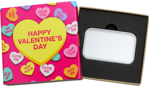SilverTowne Natural Kraft Paper Gift Box with Candy Hearts Box Sleeve